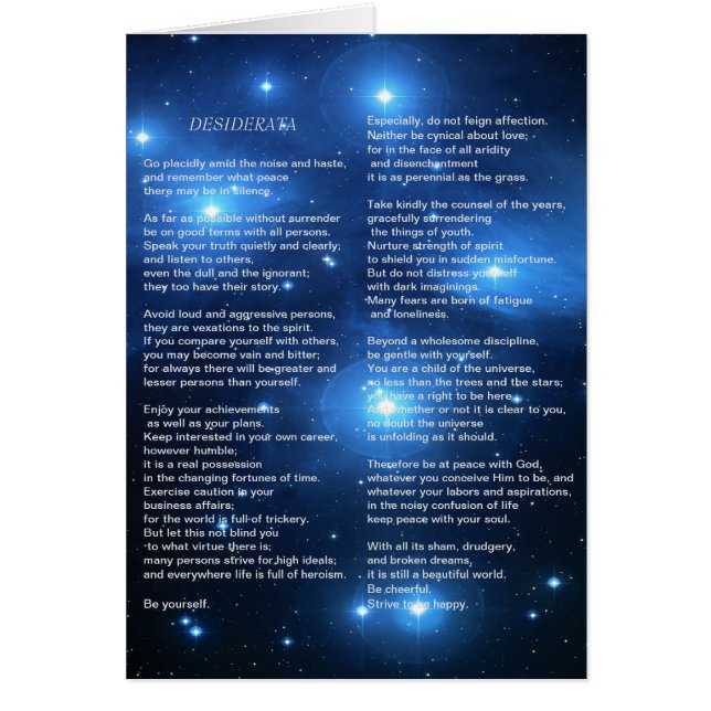Desiderata sur Pleiades Galaxy (Devant)