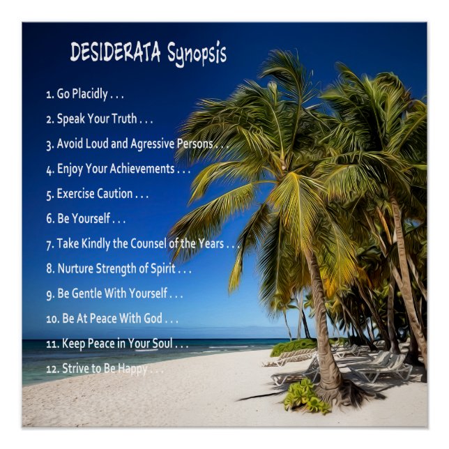 DESIDERATA Synopsis - Untergang unter den Palmen Poster (Vorderseite)