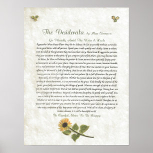 DESIDERATA vorsichtige Gänseblümchen Poster
