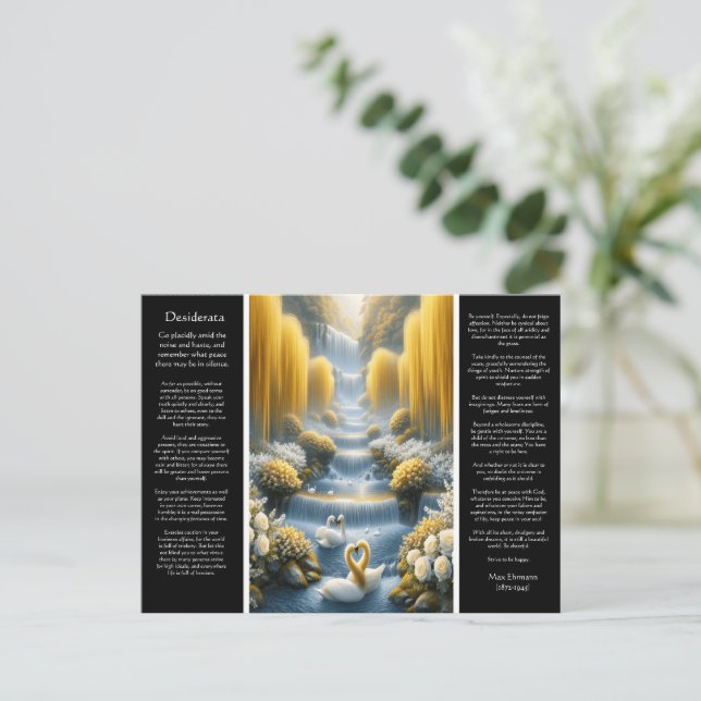 Desiderata Wasserfall: Embrace, herzliche Gewerksc Postkarte (Stehend Vorderseite)