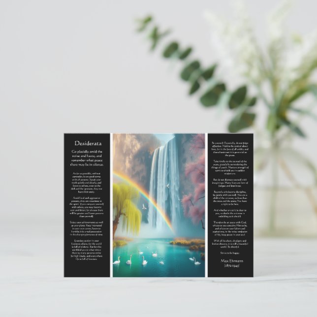 Desiderata Wasserfall: Liebe in Rainbow Postkarte (Stehend Vorderseite)