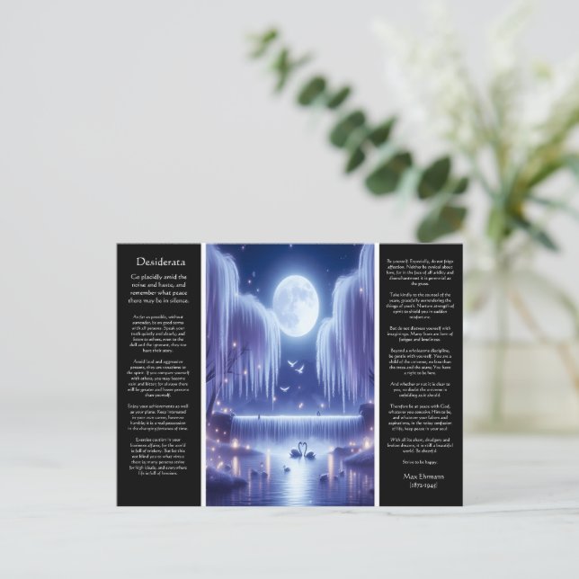 Desiderata Wasserfall: Luminous Willow Heart Postkarte (Stehend Vorderseite)