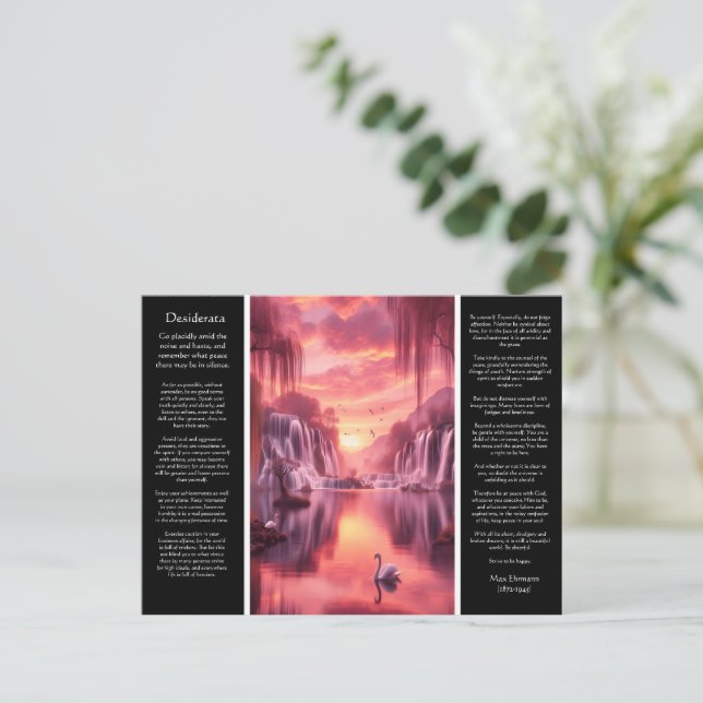 Desiderata Wasserfall: Sonnenuntergänge, Spiegelun Postkarte (Stehend Vorderseite)