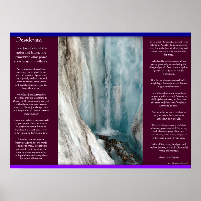 DESIDERATA Wasserfälle Poster 10 (Vorne)
