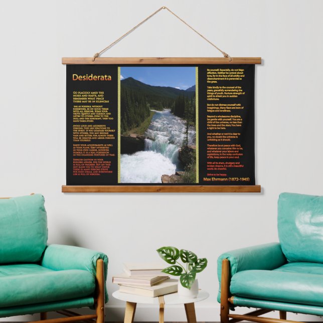 DESIDERATA Wasserfälle Tal Wandteppich Mit Holzrahmen (Wohnzimmer)