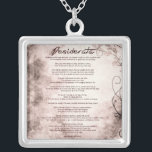 Desiderata zu Vintagen Imitaten Versilberte Kette<br><div class="desc">Desiderata "Liebevolle Dinge" Ein schönes Stück Prosa Gedicht des amerikanischen Schriftstellers Max Ehrmann (1872-1945). Eine Lebensphilosophie auf dem Vintagen Blumenmuster. Ich würde ein wunderbares Geschenk für fast jeden Anlass machen. Man kann die berühmten Worte leicht zu Herzen behalten werden, wenn sie sie trägt. Der Empfänger wird sich an Ihre Gedanken...</div>