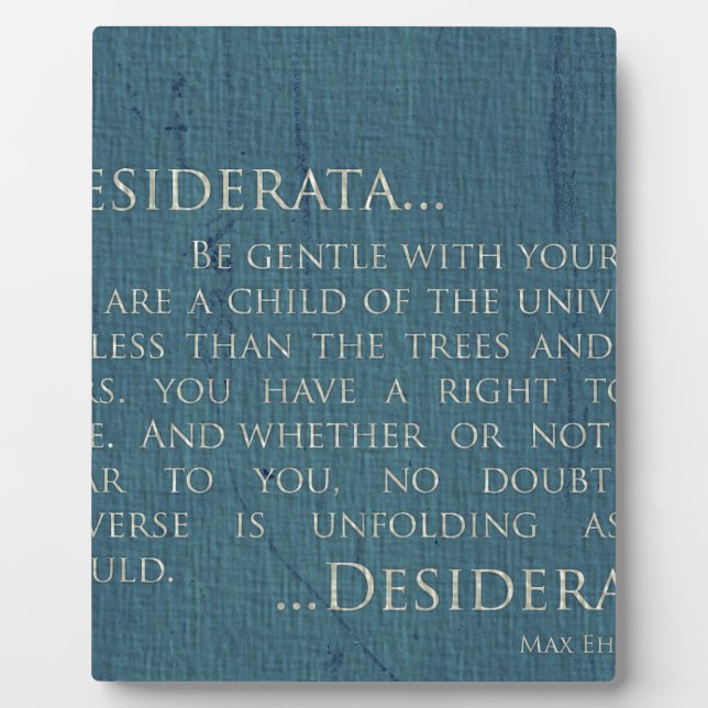 Desiderata zur Leinwand Fotoplatte (Vorderseite)