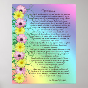 Desiderataprosa-Regenbogenfarben Poster