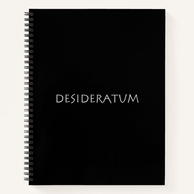 Desideratum Notizbuch (Vorderseite)