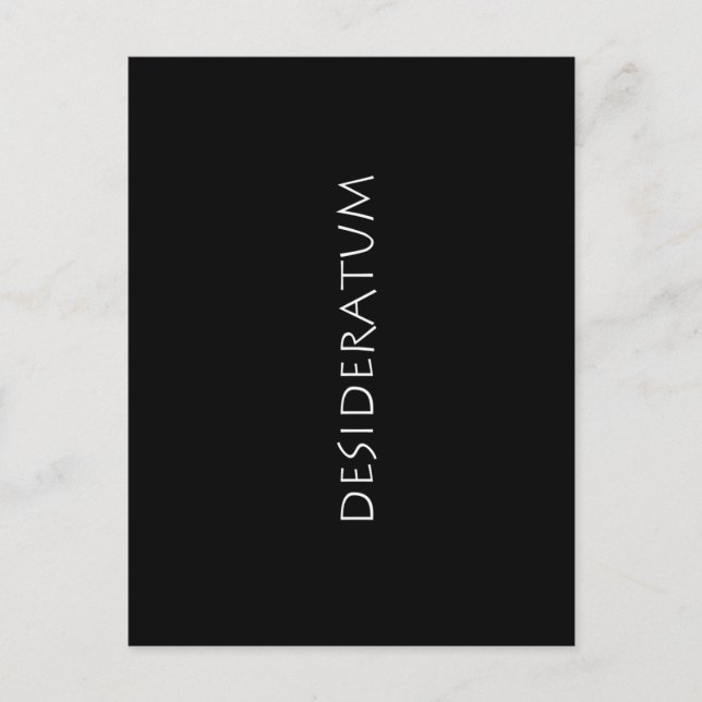 Desideratum Postkarte (Vorderseite)