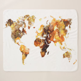 Design 102 Weltkarte Sherpadecke