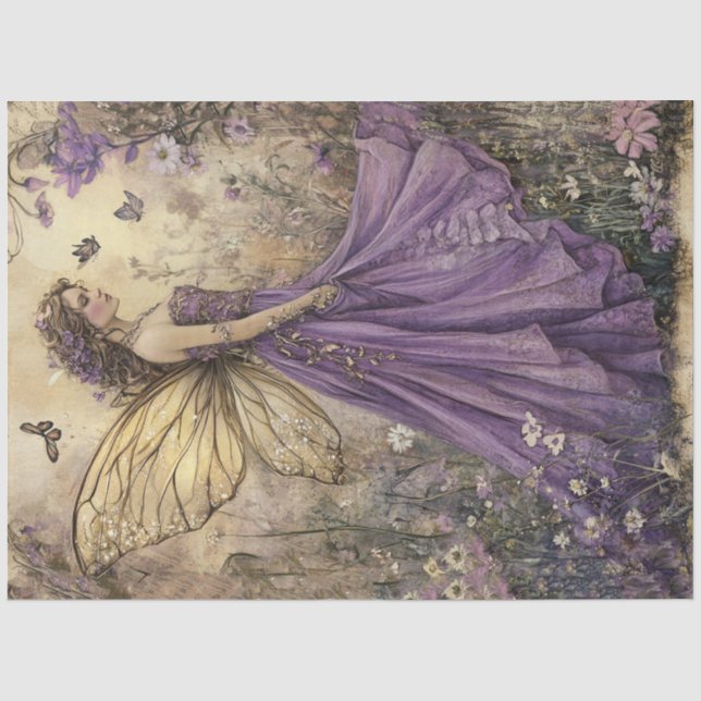 Design #10 einer mystischen Lavendel-Serie Seidenpapier (Vorderseite)