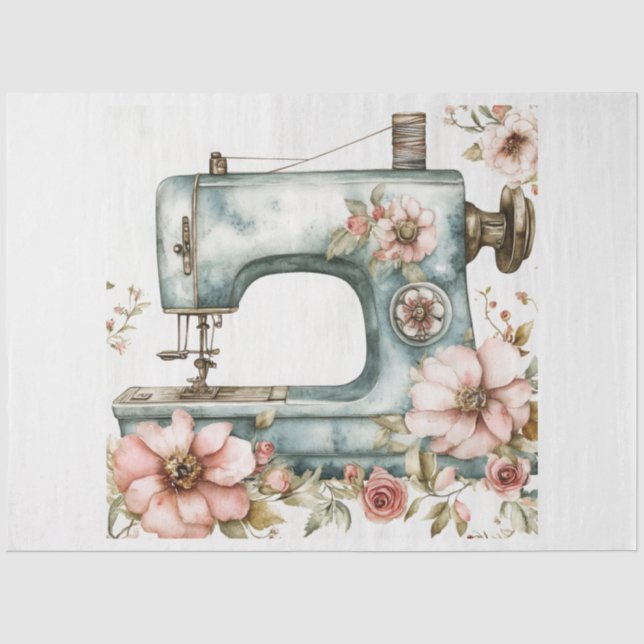 Design 12 einer Blumennähmaschine Seidenpapier (Vorderseite)