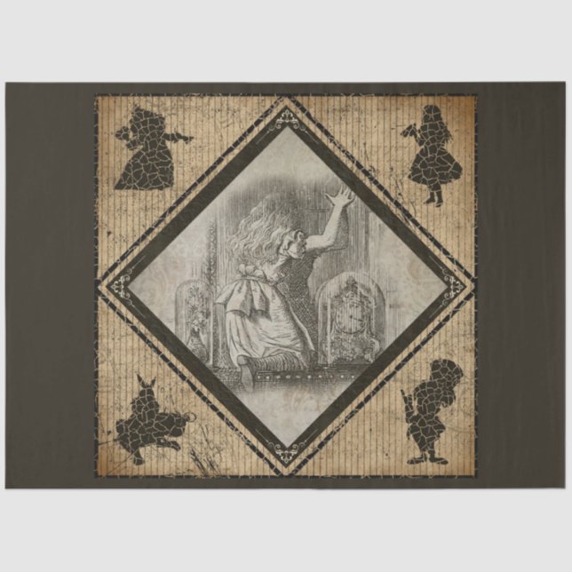 Design 1 einer weiteren Alice im Wunderland Seidenpapier (Vorderseite)