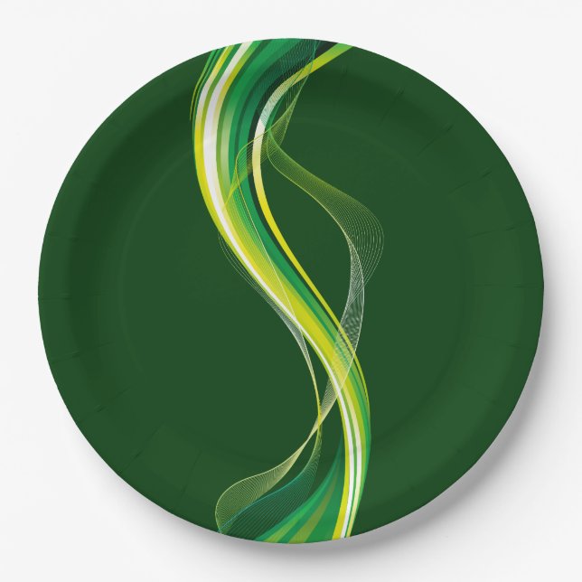 Design-34534 für vertikale grüne Welle Pappteller (Vorderseite)