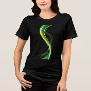 Design-34534 für vertikale grüne Welle Tri-Blend Shirt