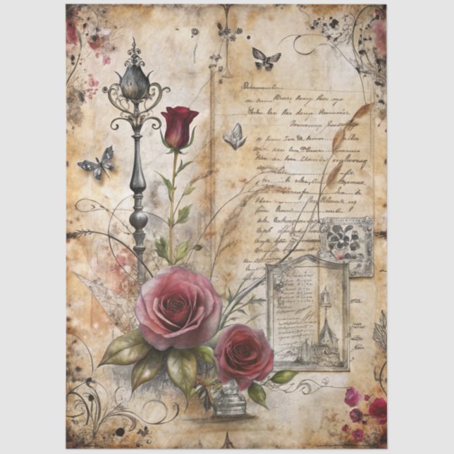 Design 3 der Gothic Junk Journal-Serie Seidenpapier (Vorderseite)