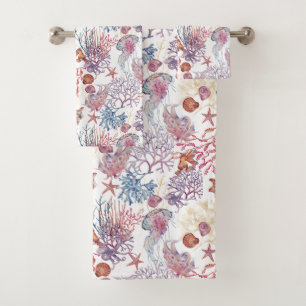 Design 3 der Unterwasserfarbe Badhandtuch Set