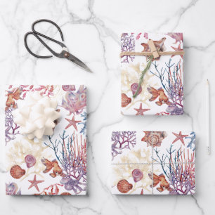 Design 3 der Unterwasserfarbe Geschenkpapier Set