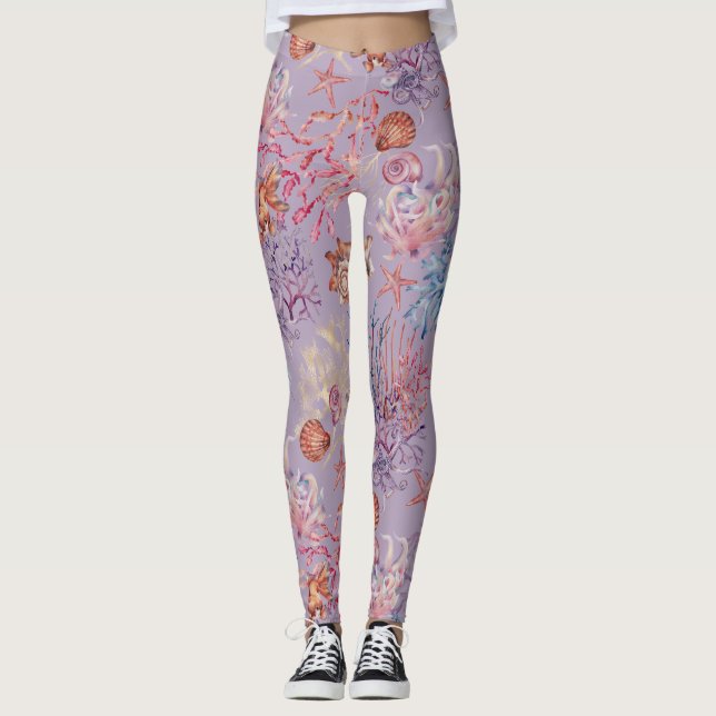 Design 3 der Unterwasserfarbe Leggings (Vorderseite)
