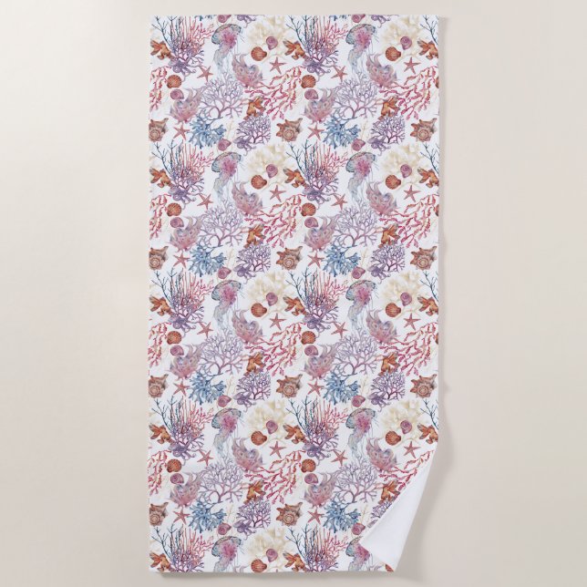 Design 3 der Unterwasserfarbe Strandtuch (Vorderseite)