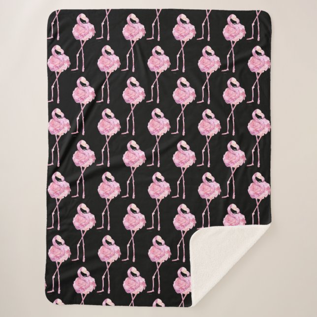 Design 3 Fleece Blanko Serie von zender Flamingo Sherpadecke (Vorderseite)