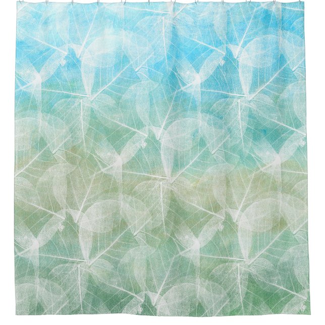 Design 45 blau grün duschvorhang (Vorderseite)