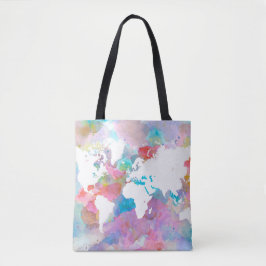 Design 48 Weltkarte pink blau Tasche