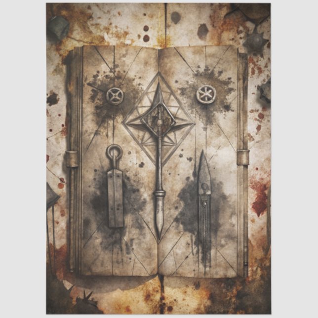 Design 5 der Gothic Junk Journal-Serie Seidenpapier (Vorderseite)