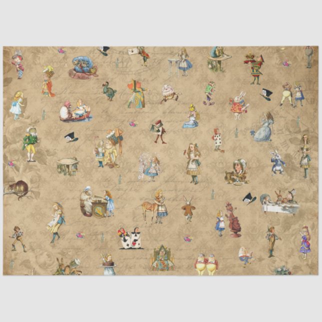 Design 68 einer anderen Alice im Wunderland Seidenpapier (Vorderseite)