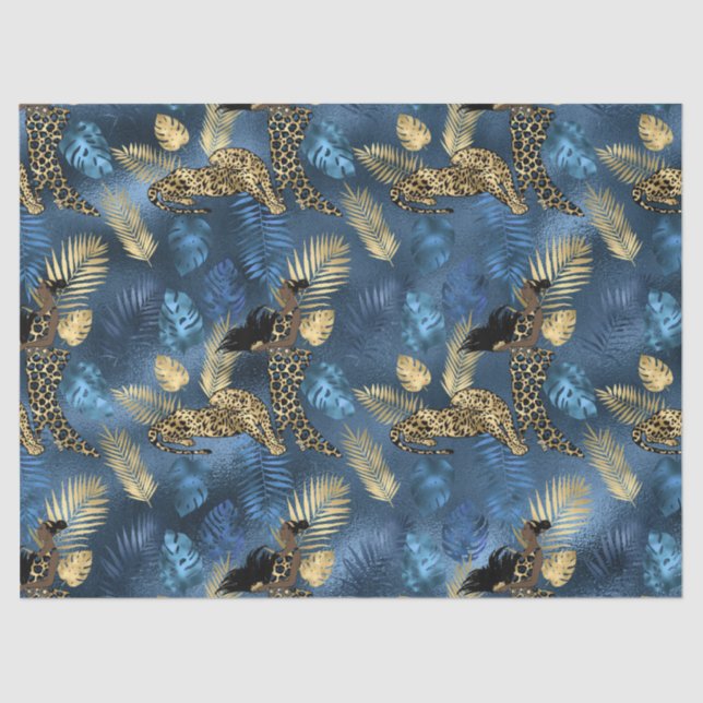 Design 6-Gewebe der Blue Leopard Serie Seidenpapier (Vorderseite)