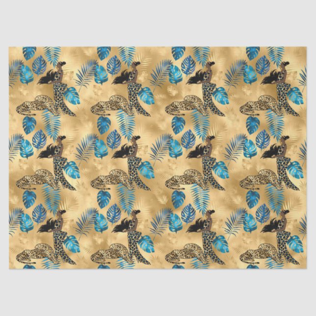 Design 7-Gewebe der Blue Leopard Serie Seidenpapier (Vorderseite)