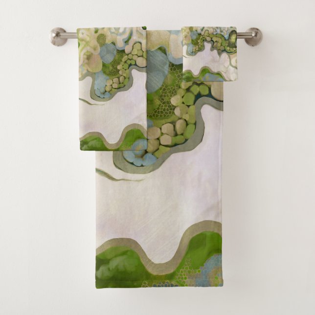 Design abstrait, peinture moderne, vagues, lignes (En situation)