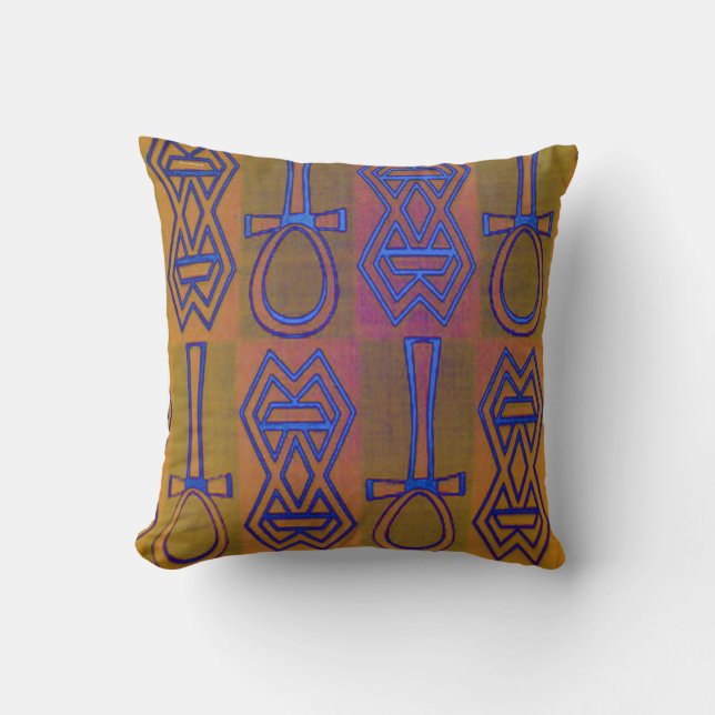 Design afrikanischer Symbole Kissen (Vorderseite)