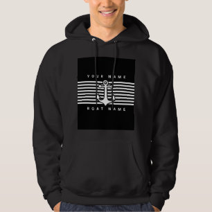 Design Ancre nautique Sweat - shirt à capuche noir