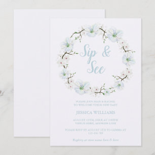 Design Apple Blume Wreath Sip & See Einladung