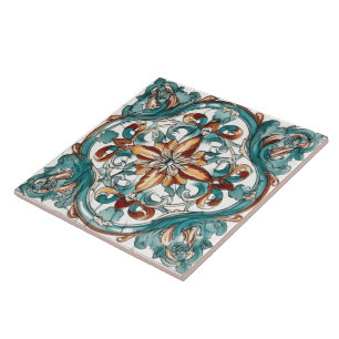 Design artistique floral sur carreaux décoratifs e
