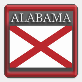 Design-Aufkleber für die Alabama-Staatsflagge Quadratischer Aufkleber