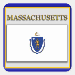 Design-Aufkleber für Massachusetts State Flag Quadratischer Aufkleber