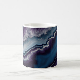 Design aus Purpurblauem Weißem Achatmarmor Kaffeetasse