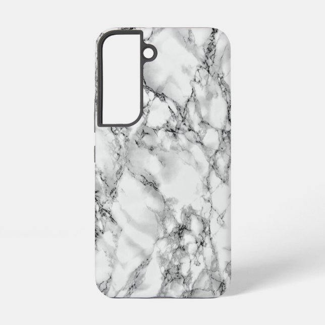 Design aus weißem Marmor Samsung Galaxy Hülle (Rückseite)