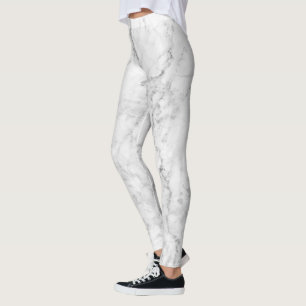 Design aus weißem und grauem Marmor Leggings