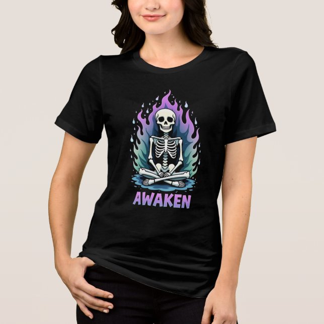 Design "Awaken Skeleton" Tri-Blend Shirt (Vorderseite)