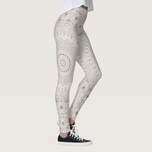 Design Beige und Taupe Mandala Leggings (Rechts)
