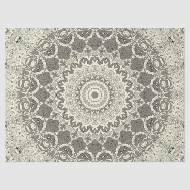 Design Beige und Taupe Mandala Seidenpapier (Vorderseite)
