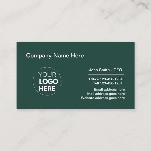 Design Beruflicher Logos für Unternehmen Smaragd g Visitenkarte (Vorderseite)