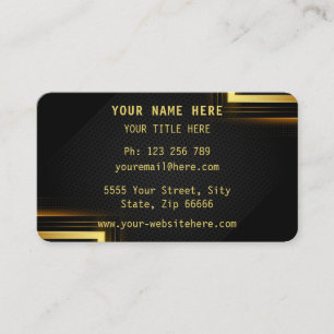 Design Black Gold moderne Votre Carte de visite