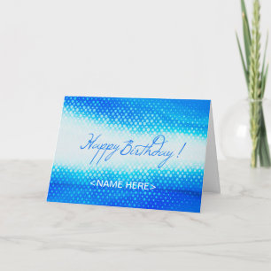 Design bleu pour carte de voeux d'anniversaire