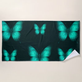 DESIGN BORBOLETAS VERDES Toalha de praia Strandtuch