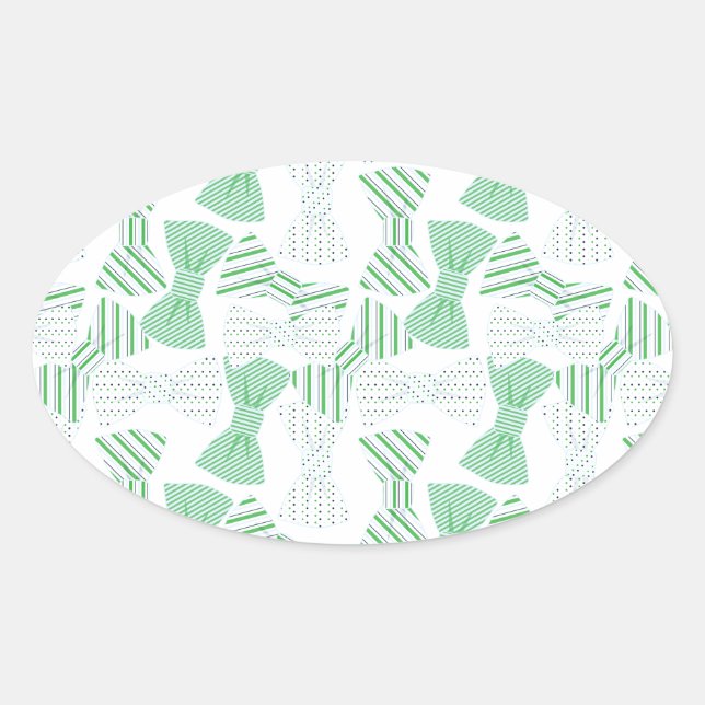 Design-BOWTIES für grüne und blaue Krawatte Ovaler Aufkleber (Vorderseite)